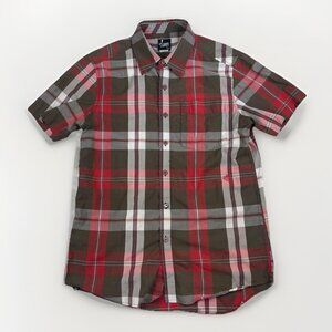 Lost Enterprises Plaid Button Button Down Short Sleeve Shirt Skate Surf Read*